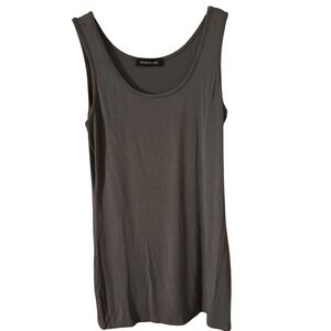 Hourglass Lily Tank Top Sleeveless‎ Casual Basic Top Gray Made in USA Medium EUC